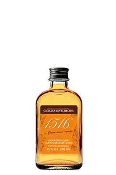 PETACA Cachaça 1516 Ouro envelhecida em Balsamo 180ml 40%Vol