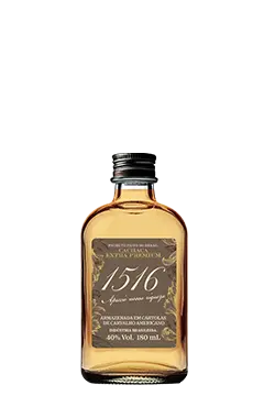 PETACA Cachaça 1516 Ouro envelhecida em Carvalho Americano 180ml 40%Vol