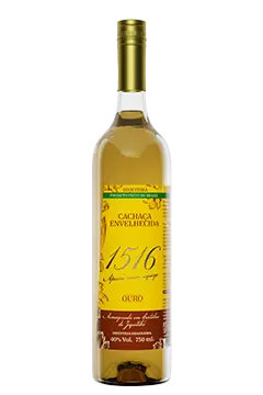 Cachaça 1516 Ouro envelhecida em Jequitibá 750ml 40%Vol