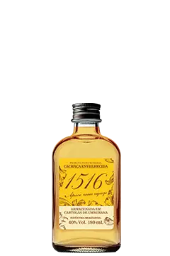 PETACA Cachaça 1516 Ouro envelhecida em Umburana 180ml 40%VoL