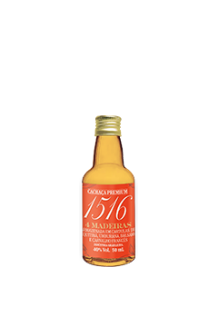 PET Cachaça 1516 Premium 4 Madeiras 50ml 40%Vol